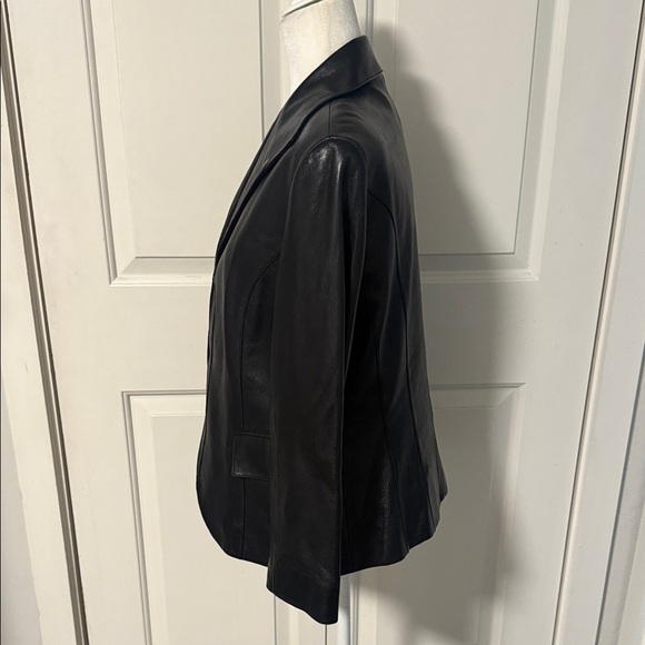 Lafayette 148 New York Black Leather Jacket - Picture 3 of 4